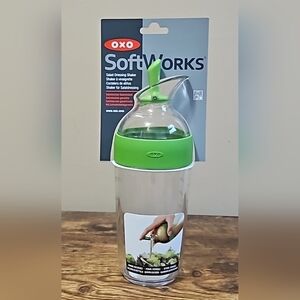 Oxo Soft Works Green Clear Glass Salad Dressing Marinade Sauce Shaker